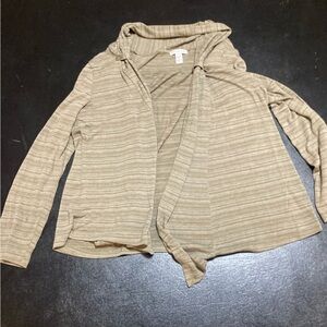 Croft & Barrow Tan Striped Tunic Top